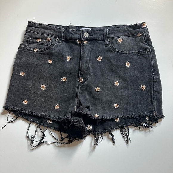 bp Pants - bp Black Jean Shorts with Distressed Finish and Studded Detail